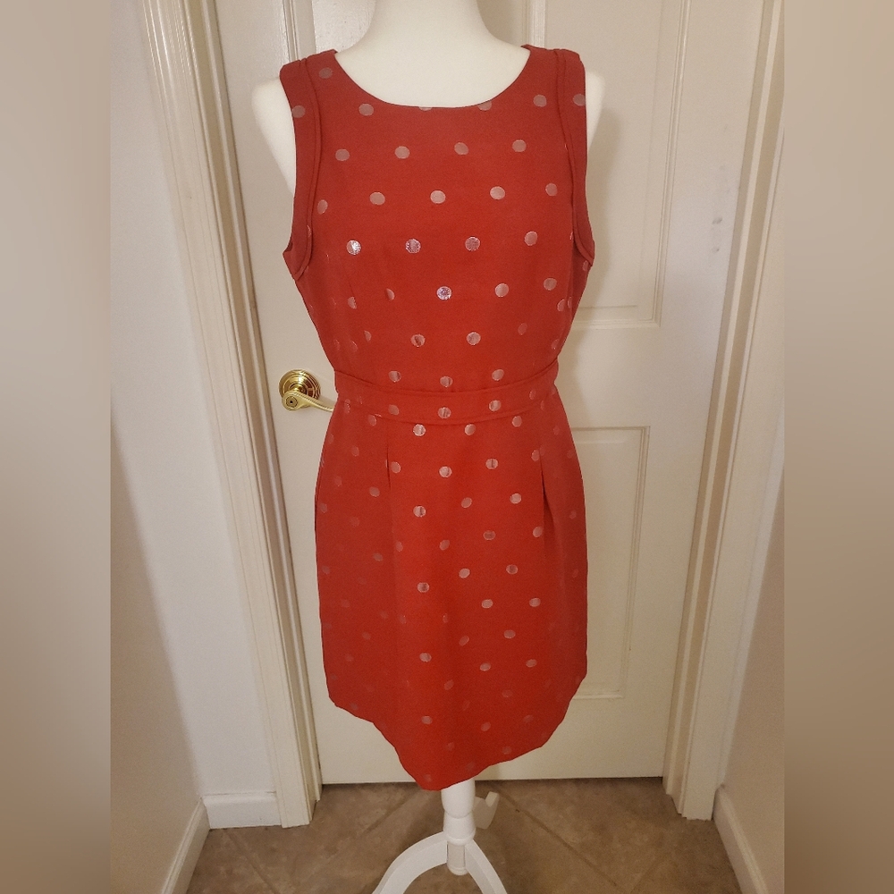 Elle Red and Silver Polka Dot Dress